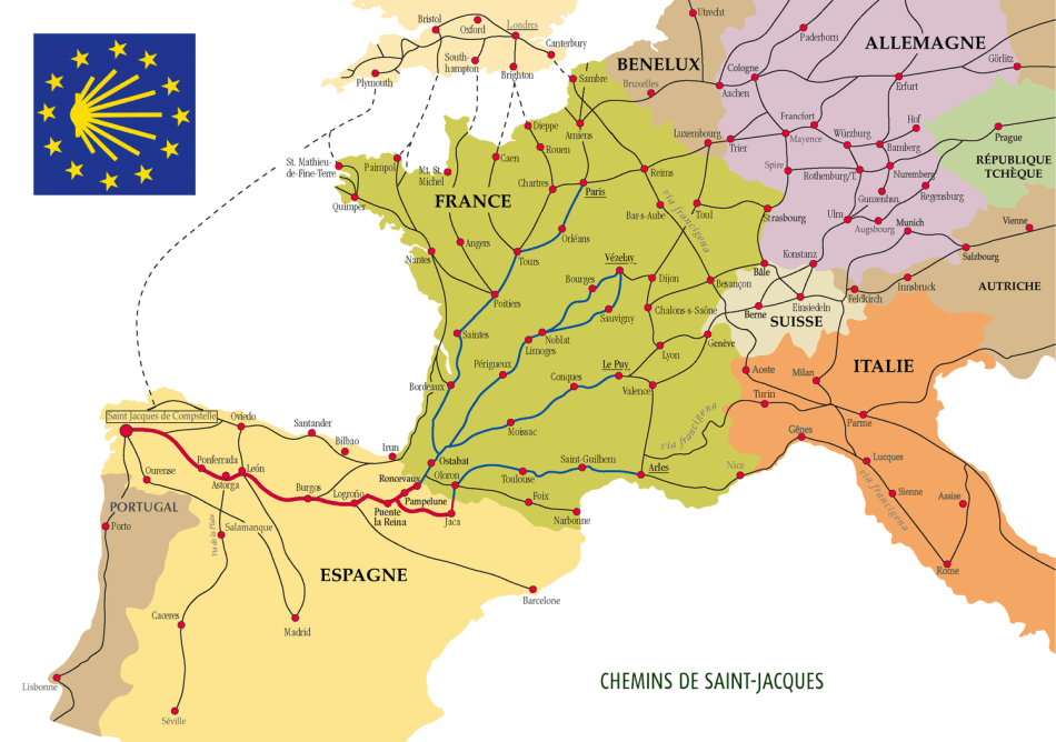 Camino Routes across Europe